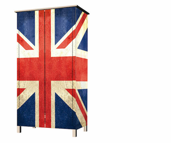 tex box cabinet with Union Jack motif